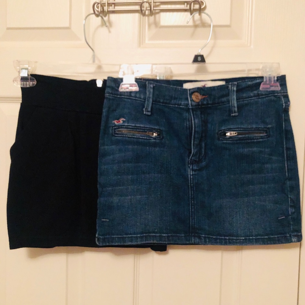 Hollister jean and Cotton On Black mini skirts